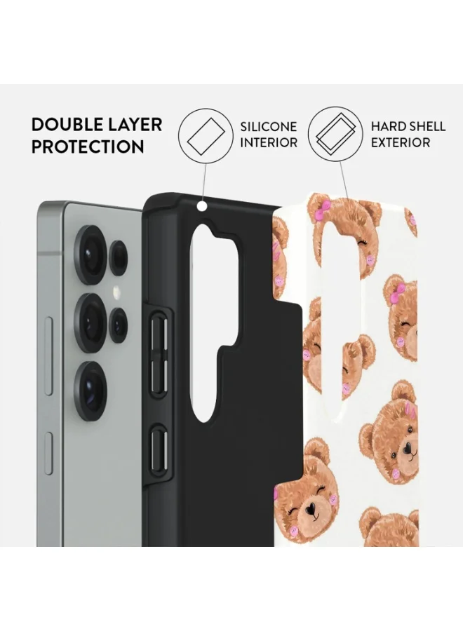 موبكوس جراب Mobcos Samsung Galaxy S25 Ultra Teddy Bliss Premium متوافق مع غطاء صلب مزدوج الطبقات مع حماية من السيليكون - غطاء مقاوم للخدوش والصدمات